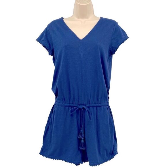 NWT LOFT Cobalt Blue Beach Romper Size XXS - Picture 2 of 12